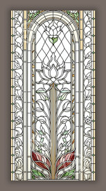 素雅雕花蒂凡尼教堂彩晶玻璃图案
