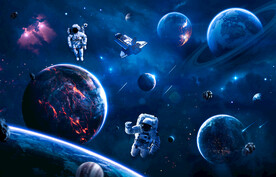 太空宇航员星球银河宇宙航天背景