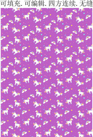 独角兽图案 卡通印花