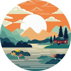 清明时节矢量插图风景设计