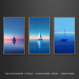 大海船现代简约装饰画