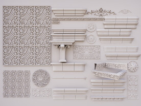 石膏线雕花组合