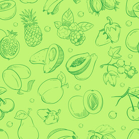 水果四方连续图案印花