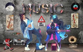 酒吧KVT背景墙壁画