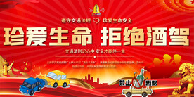 珍爱生命拒绝酒驾展板