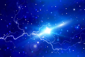 酷炫蓝色闪电宇宙夜景星空背景