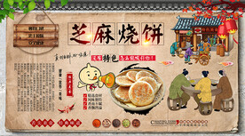芝麻烧饼背景墙