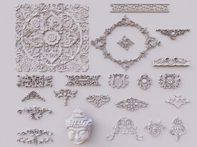 石膏线雕花组合