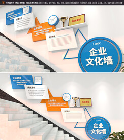 企业楼梯文化墙