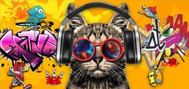 欧美风街头涂鸦餐饮酒吧背景墙