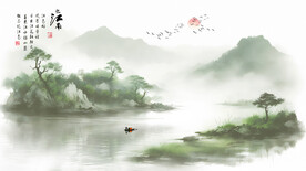 水墨画山水背景