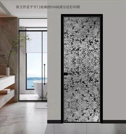 高清分层透明底平开门打印图