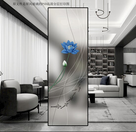 高清分层透明底平开门打印图