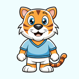 矢量T恤贴图动物形象设计小老虎