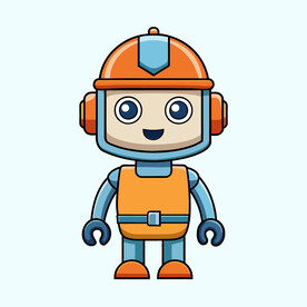 矢量卡通可爱的机器人