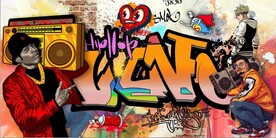 欧美风街头涂鸦餐饮酒吧背景墙