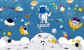 卡通太空人星空儿童房