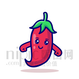 可爱卡通红辣椒