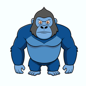 矢量动物蓝色大猩猩