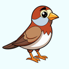 矢量动物鸟类可爱的小麻雀