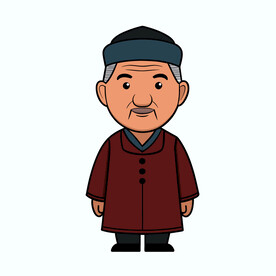 矢量人物慈祥的老爷爷