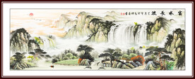 瀑布山水画