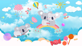 卡通动物儿童房背景