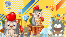 卡通动物刺猬背景请