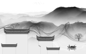 新款 淡雅灰色山水 TiF分层