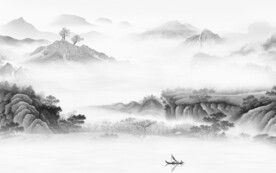 最新 淡雅灰色山水 TiF分层