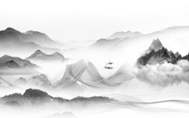 别墅 灰色高清山水 TiF分层