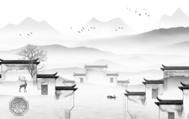 高雅 最新中式山水 TIF分层