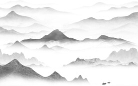 爆款 简约灰色山水 TiF分层