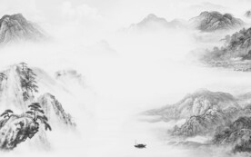 中式 简约灰色山水 TiF分层