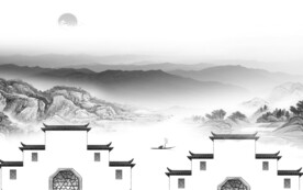 高端 简约灰色山水 TiF分层