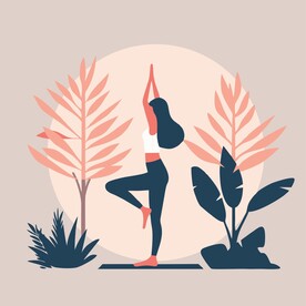 瑜伽女孩矢量插画