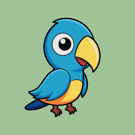 矢量动物鸟类可爱的鹦鹉