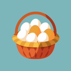 矢量食物一篮子鸡蛋
