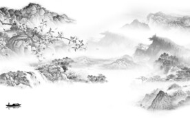 简约 灰色客厅山水 TIF分层