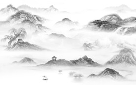 高清 新品灰色山水 TIF分层