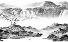 现代 新品灰色山水 TIF分层