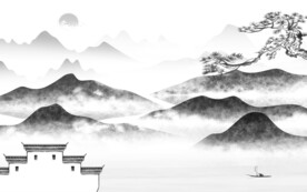 高雅 简约灰色山水 TiF分层