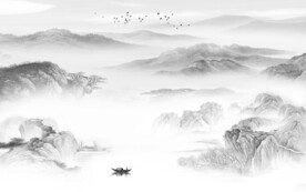 高档 简约灰色山水 TiF分层