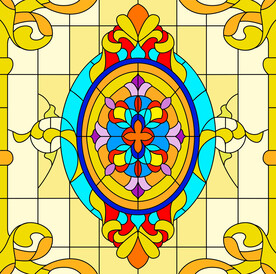 高清分层透明底彩绘玻璃打印图