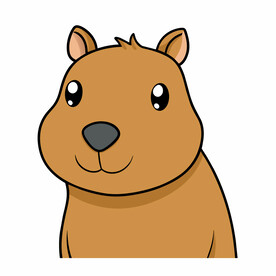 矢量动物卡通简约水豚