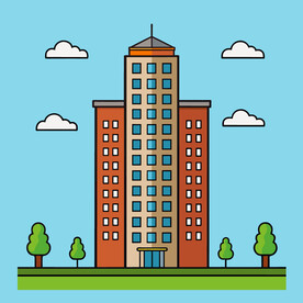 矢量建筑高大的楼房