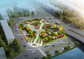 小广场景观绿化效果图