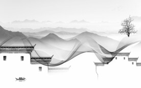 现代 灰色高端墙画 TIf分层