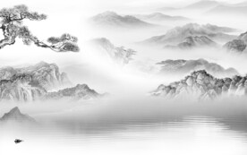 新款 灰色高清山水 Tif分层