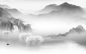 最新 灰色高清山水 Tif分层